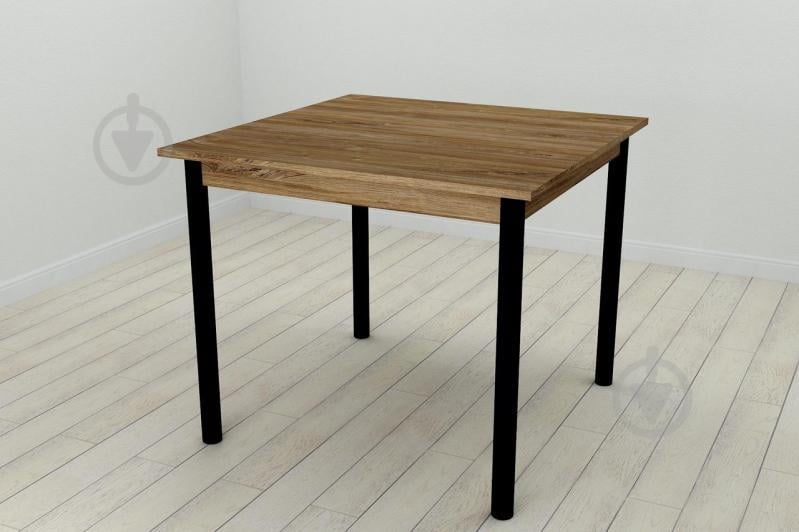 Стол кухонный Ferrum-decor Агата 75x90x90 Черный ДСП Дуб Таверна 16мм (AGA0006)