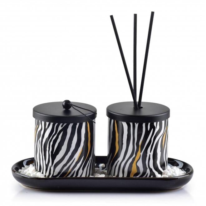 Комплект ароматический Flora свеча и диффузор с подставкой Zebra 30 мл (35889)