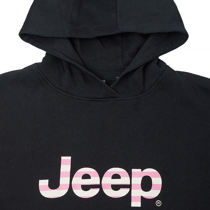 Худи женское JEEP HOODED CROPPED SWEATSHIRT Striped Print M Черный (O102609-B000 M) - фото 3