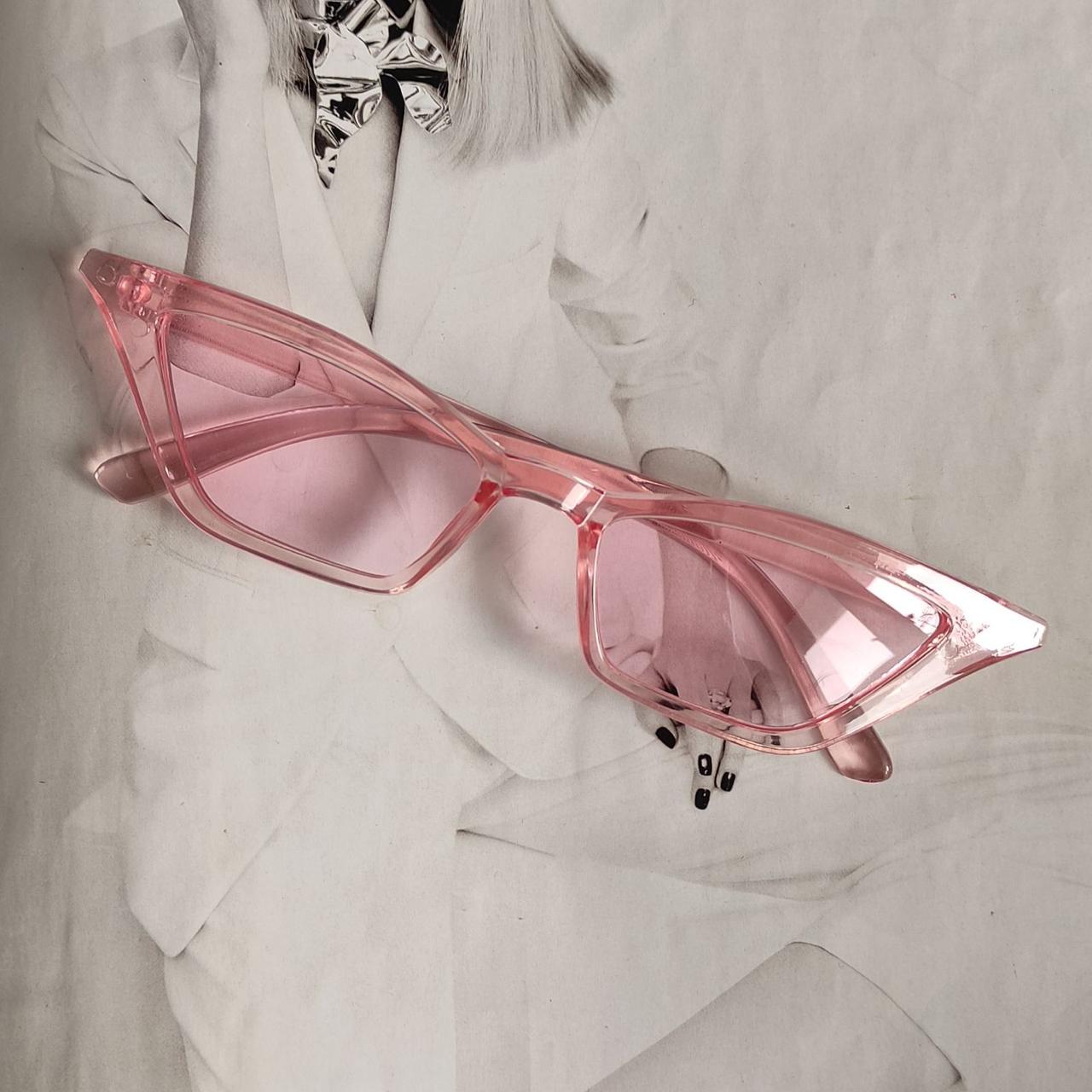 Очки винтажные солнцезащитные с острыми углами бледно-Розовый