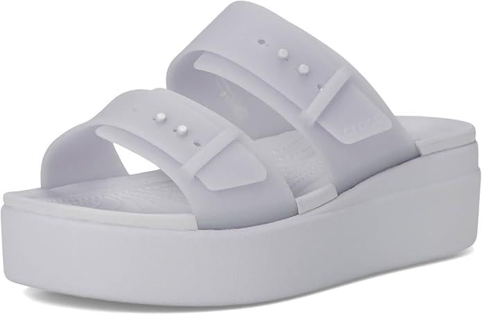 Шльопанці жіночі Crocs Brooklyn Buckle Buckle Frosted Low Wedge Sandal р. 42-43 W11 Purple Moon (210980-5BR)