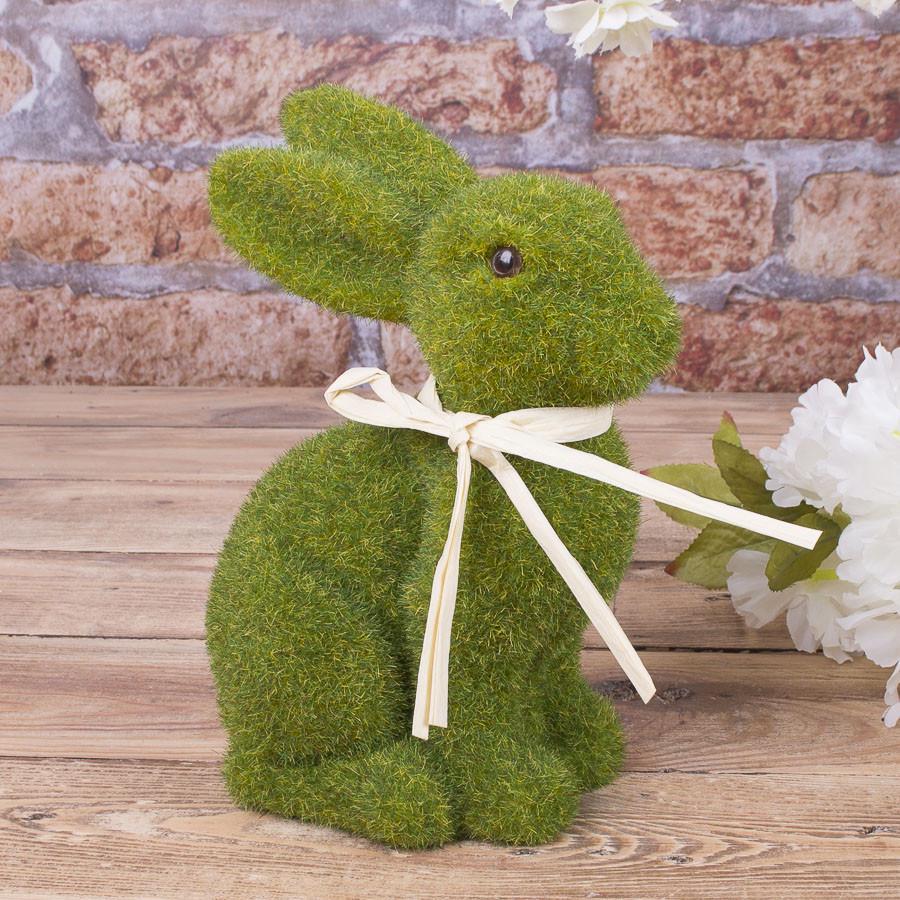 Статуэтка Зайчик с ворсом сидячий (5273)