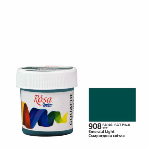 Краска гуашевая ROSA Studio 40 мл Изумрудный светлый - фото 2
