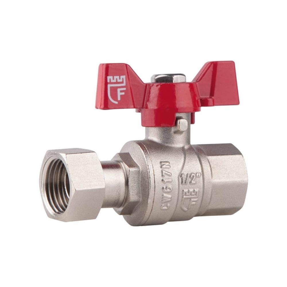 Кран шаровой SD Forte с накидной гайкой 1/2" ВР для воды прямой (SF260W15)