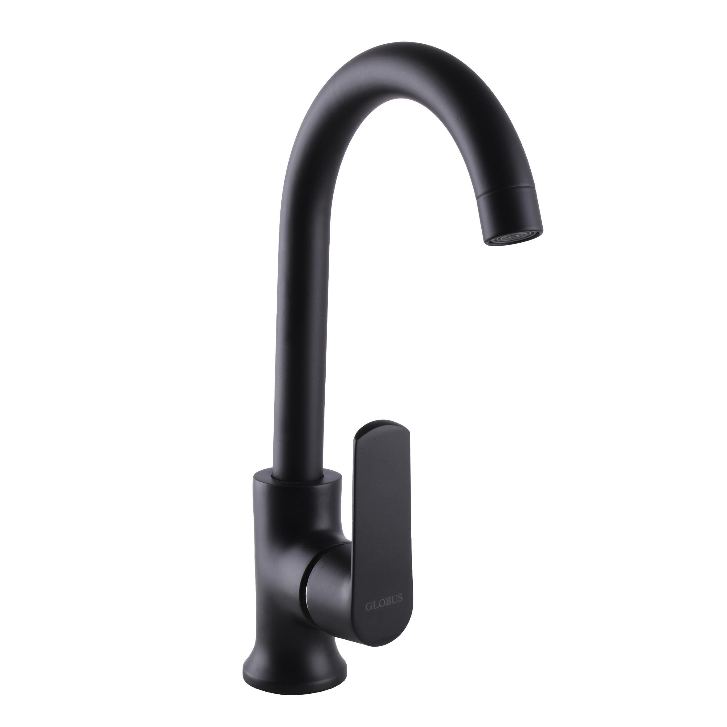 Змішувач для кухні Globus Lux Laguna GLA-0203SL-10-BB 000021859 одноважільний Чорний (115355)