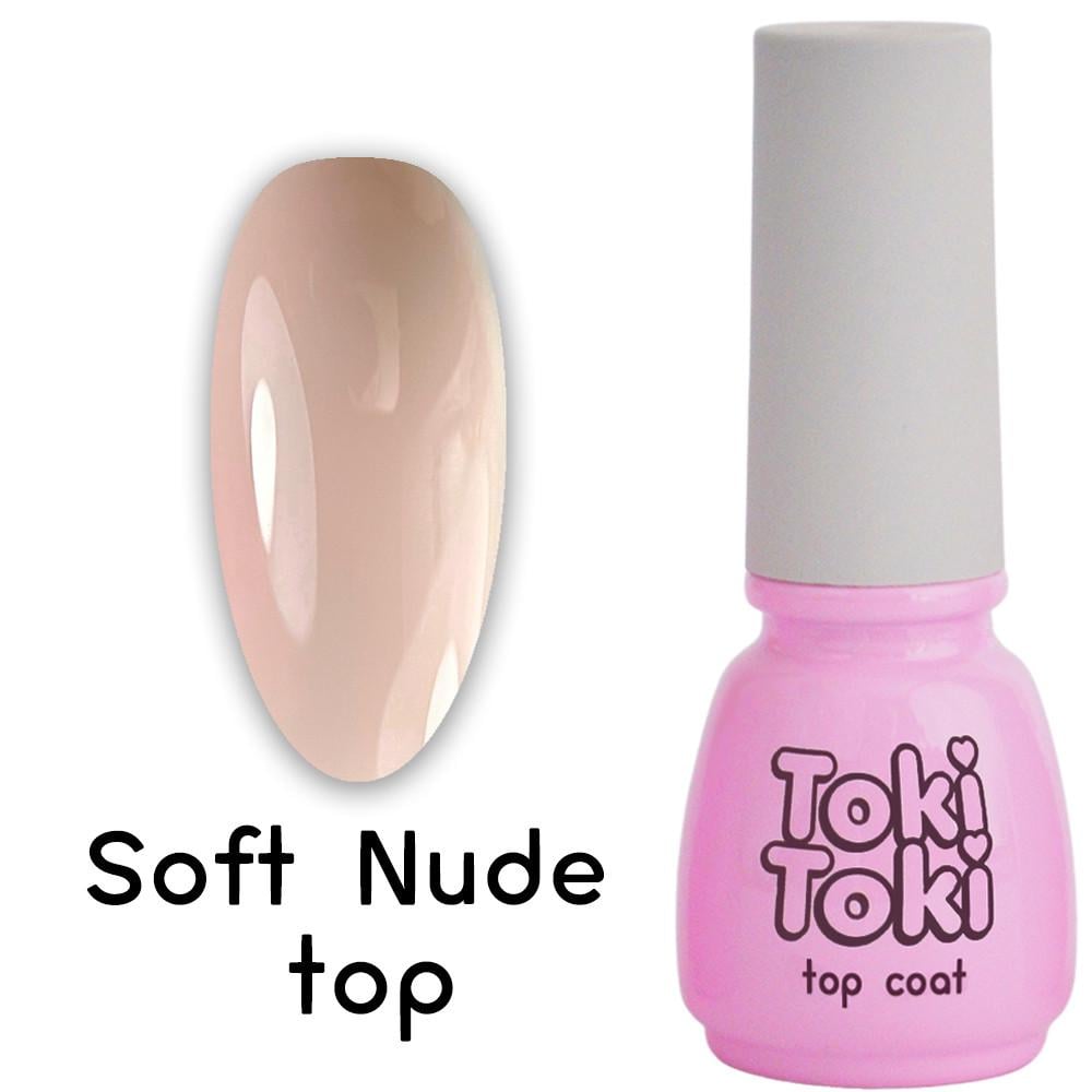 Топ для нігтів без липкого шару Toki-Toki Soft Nude top 5 мл Нюдовий топ