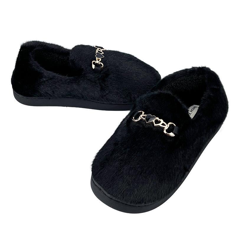 Домашние тапочки женские меховые с задником 90692-1 р.36 23 см Черный (88266785) - фото 2 Домашние тапочки женские меховые с задником 90692-1 р.36 23 см Черный (88266785) - фото 2