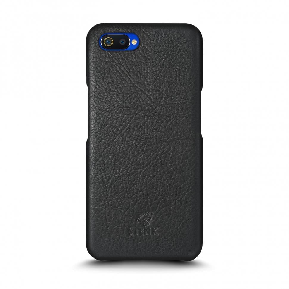 Кожаная накладка Stenk Cover для Realme C2 Черный (69396)