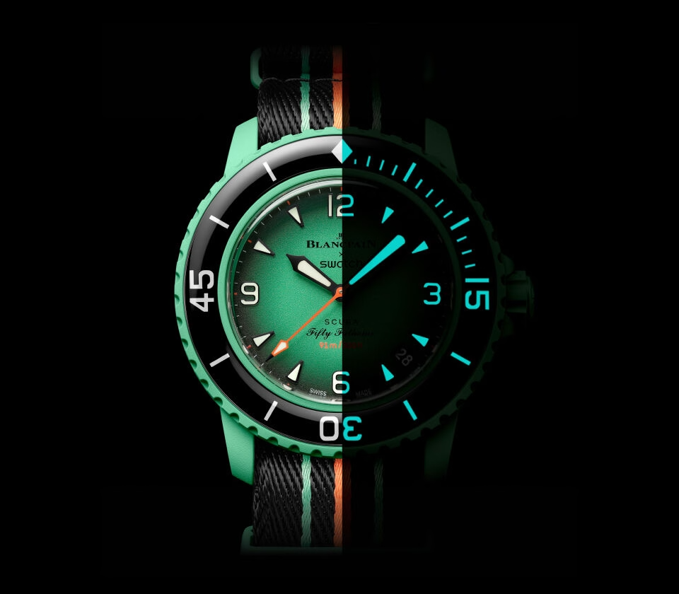 Наручний годинник Swatch Blancpain Bioceramic Scuba Fifty Fathoms Collection Indian Ocean (SO35I100) - фото 5