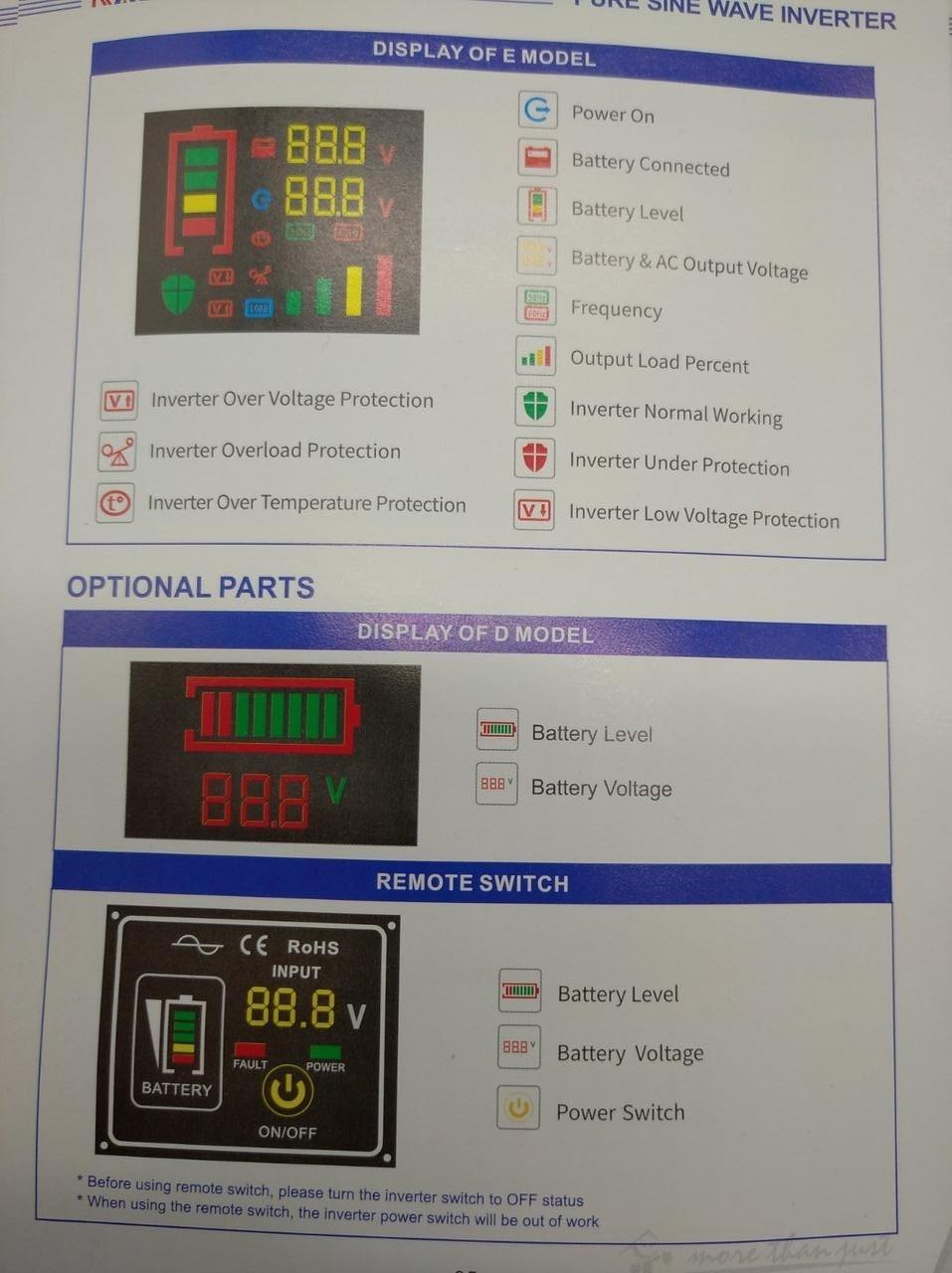 Инвертор RGSC-500 W/N 500 W 12 V с правильной синусоидой и обратной зарядкой (17904059) - фото 3