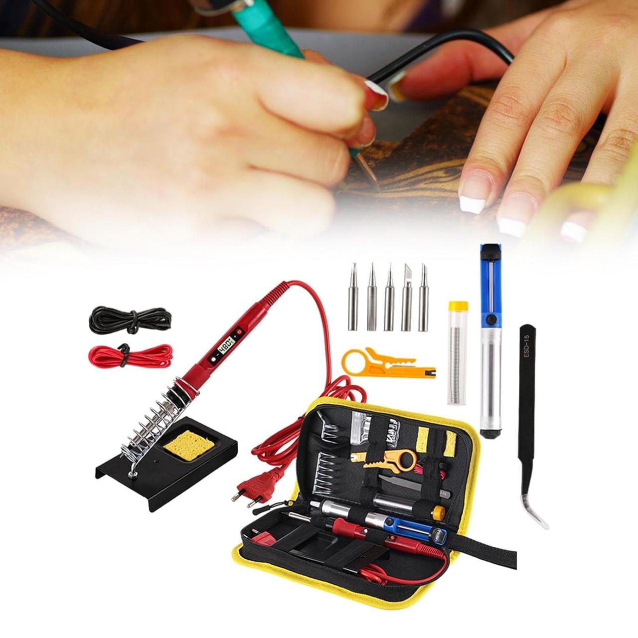 Паяльник з дисплеєм у футлярі 908S 80W та елементи для паяння (id_117615) - фото 4 Паяльник з дисплеєм у футлярі 908S 80W та елементи для паяння (id_117615) - фото 4