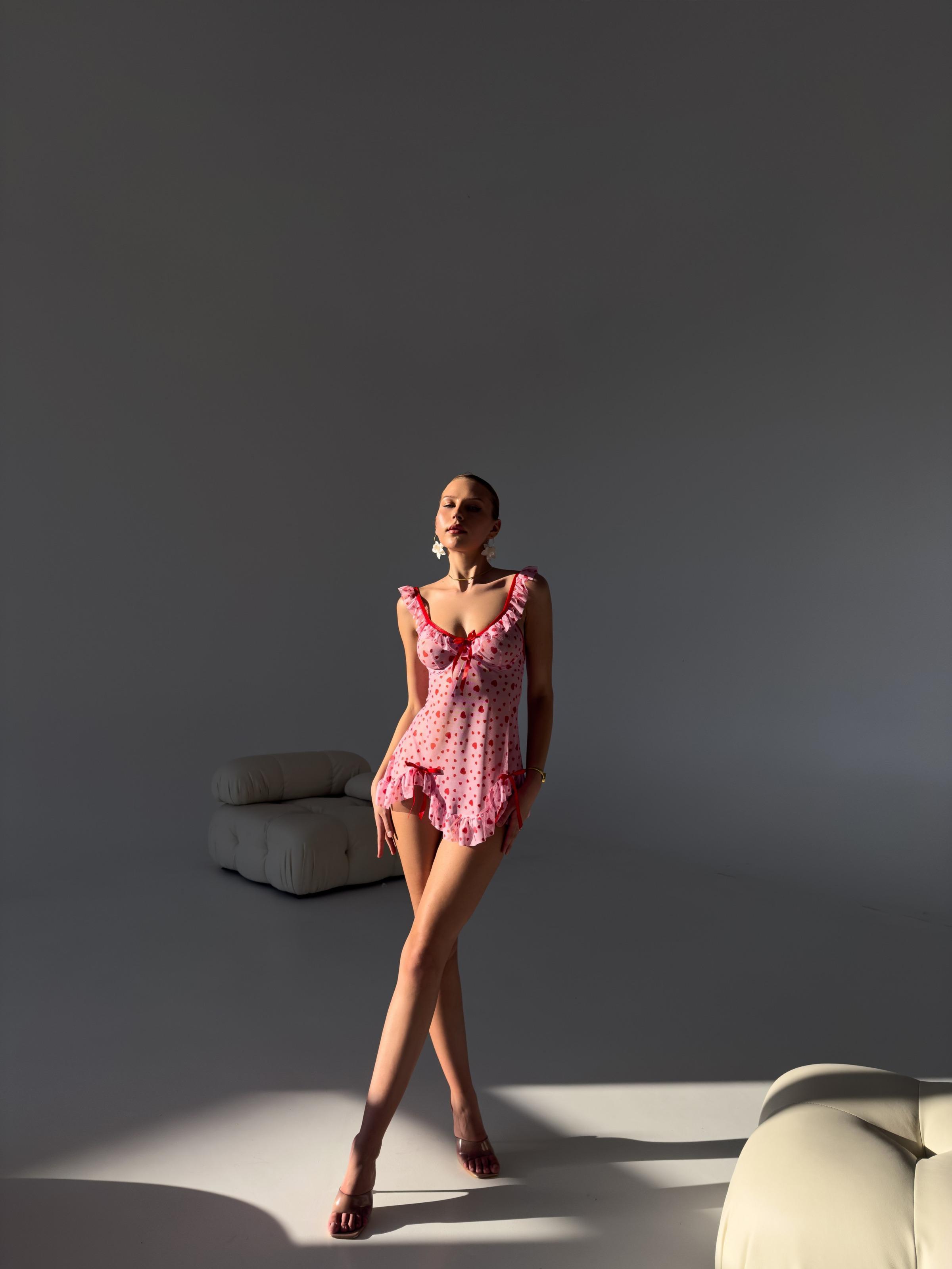 Комплект білизни жіночий Nova Vega пенюар/трусики S Рожевий (105-D167) - фото 3 Комплект білизни жіночий Nova Vega пенюар/трусики S Рожевий (105-D167) - фото 3