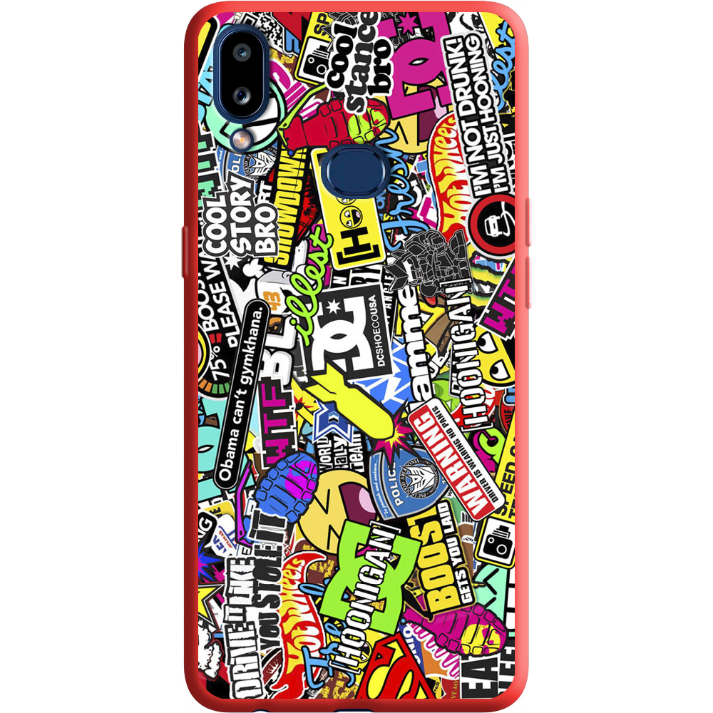Чехол Boxface Samsung A107 Galaxy A10s Multicolored Inscriptions Красный силикон (37944-up880-38153)