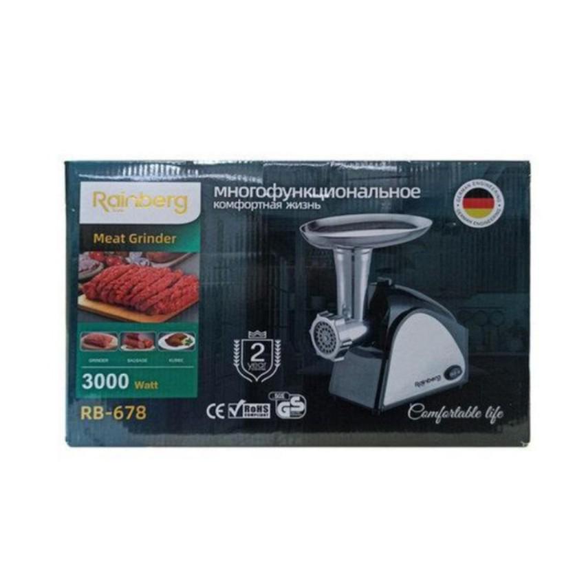 Мясорубка шнековая Rainberg RB-678 с насадкой для колбас и функцией реверс 3000W (1102) - фото 6 Мясорубка шнековая Rainberg RB-678 с насадкой для колбас и функцией реверс 3000W (1102) - фото 6