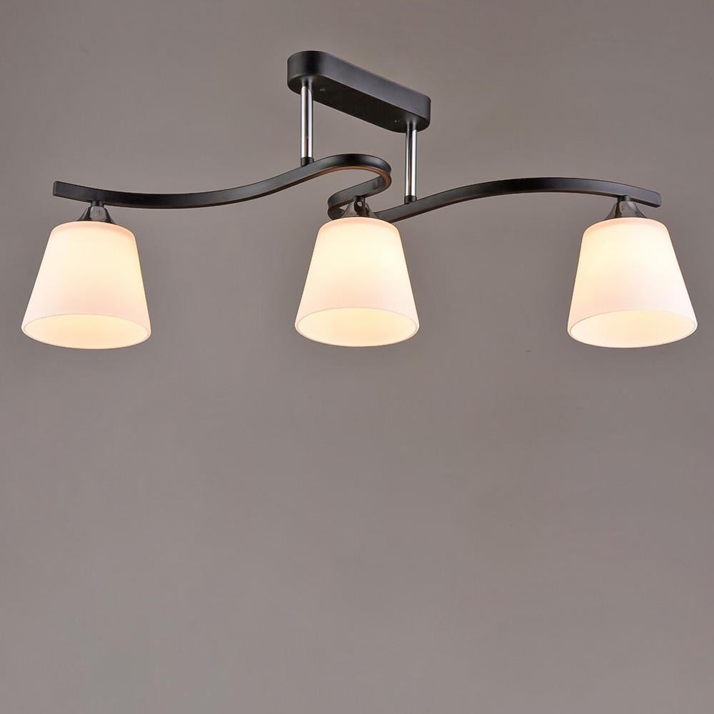 Люстра потолочная Light House SRS-19582/3 BK/CH плафон белый Черный/Хром