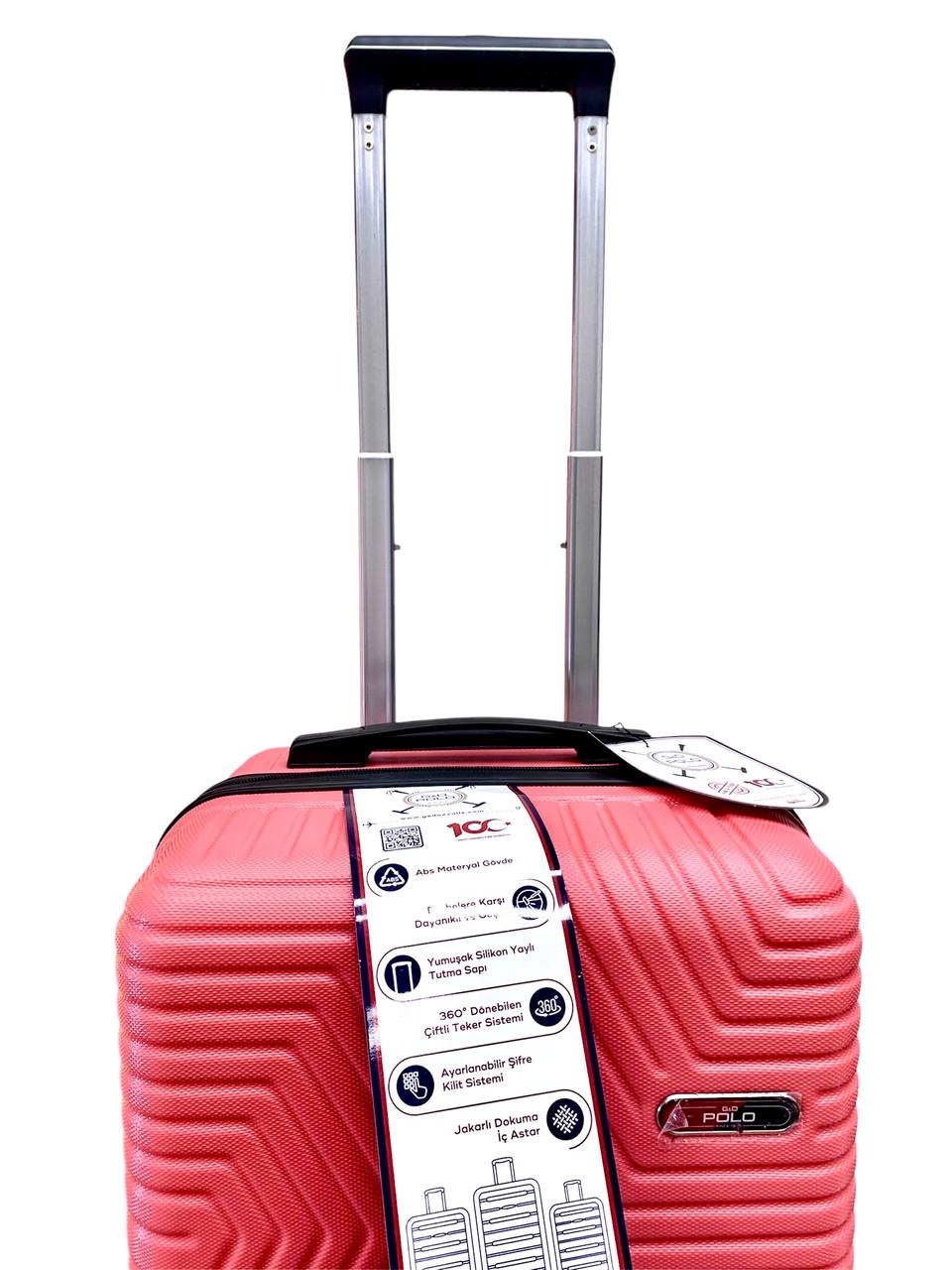 Чемодан Polo ПК022-S поликарбонат на 4-х двойных колесах маленький S 50 л Персиковый - фото 3