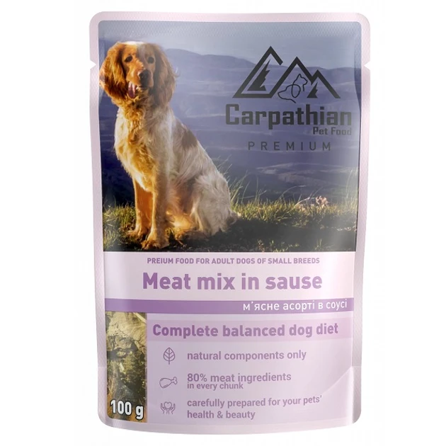 Консерва собак Carpathian Pet Food М'ясне асорті в соусі 100 г (2641234798)