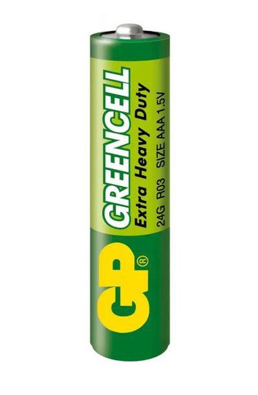 Батарейкa GP Greencell LR3 AAA солевая 1,5 В (GP24GEB-2S2) - фото 1