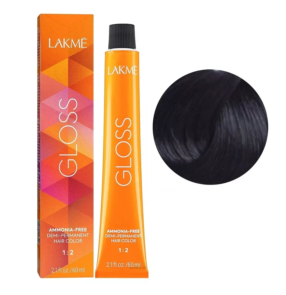 Крем-краска тонирующая для волос без аммиака Lakme Gloss Color Rinse 3/22 Темно-каштановый фиолетовый яркий 60 мл