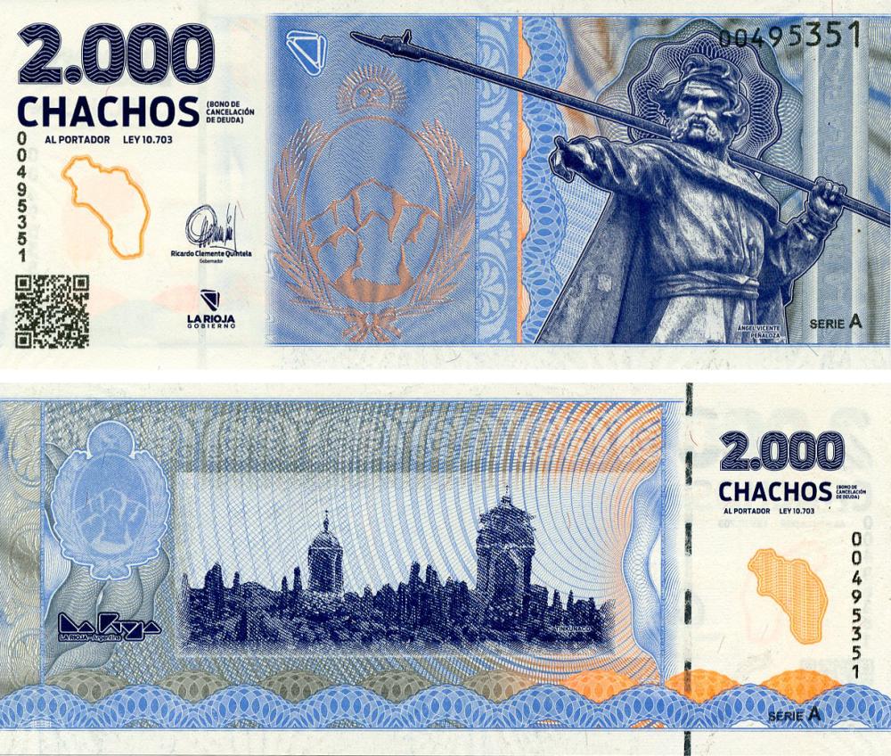 Коллекционная банкнота Аргентина 2000 чачо 2024 UNC (Pnew)