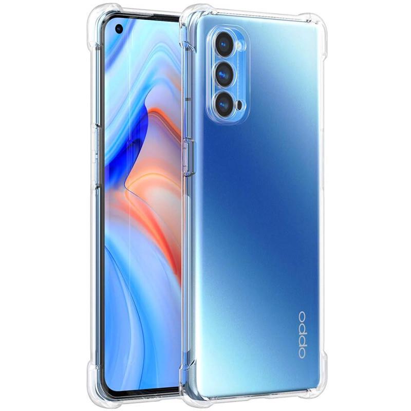 Противоударный TPU чехол GETMAN Ease logo усиленные углы Full Camera для Oppo Reno 4 Pro 5G Прозрачный (Безцветный)