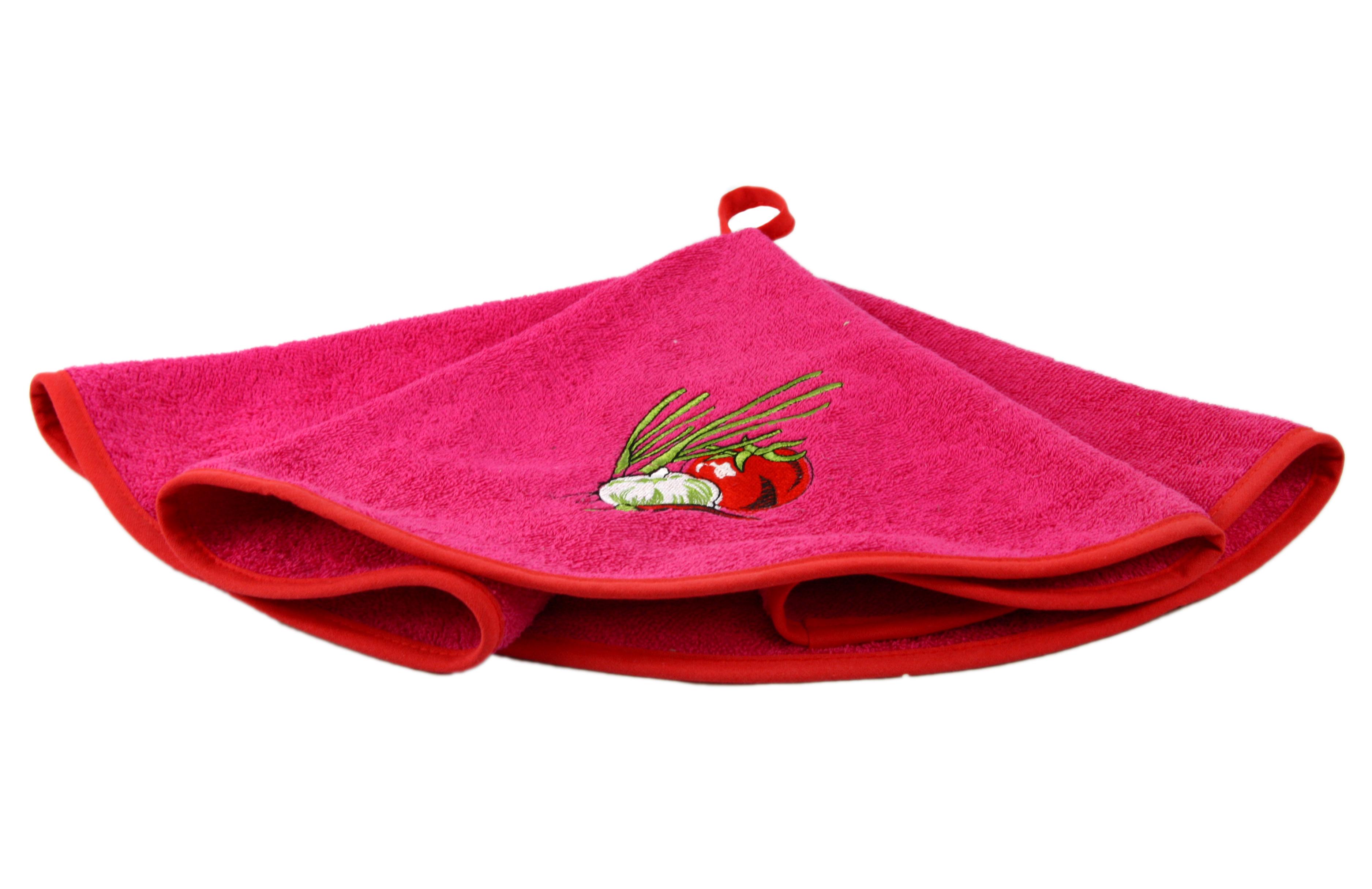 Полотенце махровое с вышивкой 60 см Томат фуксия (2200000600264)