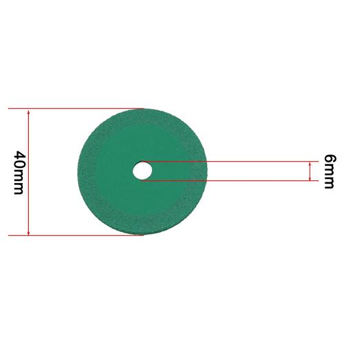 Диск алмазний для різання скла/кераміки двосторонній 40 мм Green (927097) - фото 3 Диск алмазний для різання скла/кераміки двосторонній 40 мм Green (927097) - фото 3