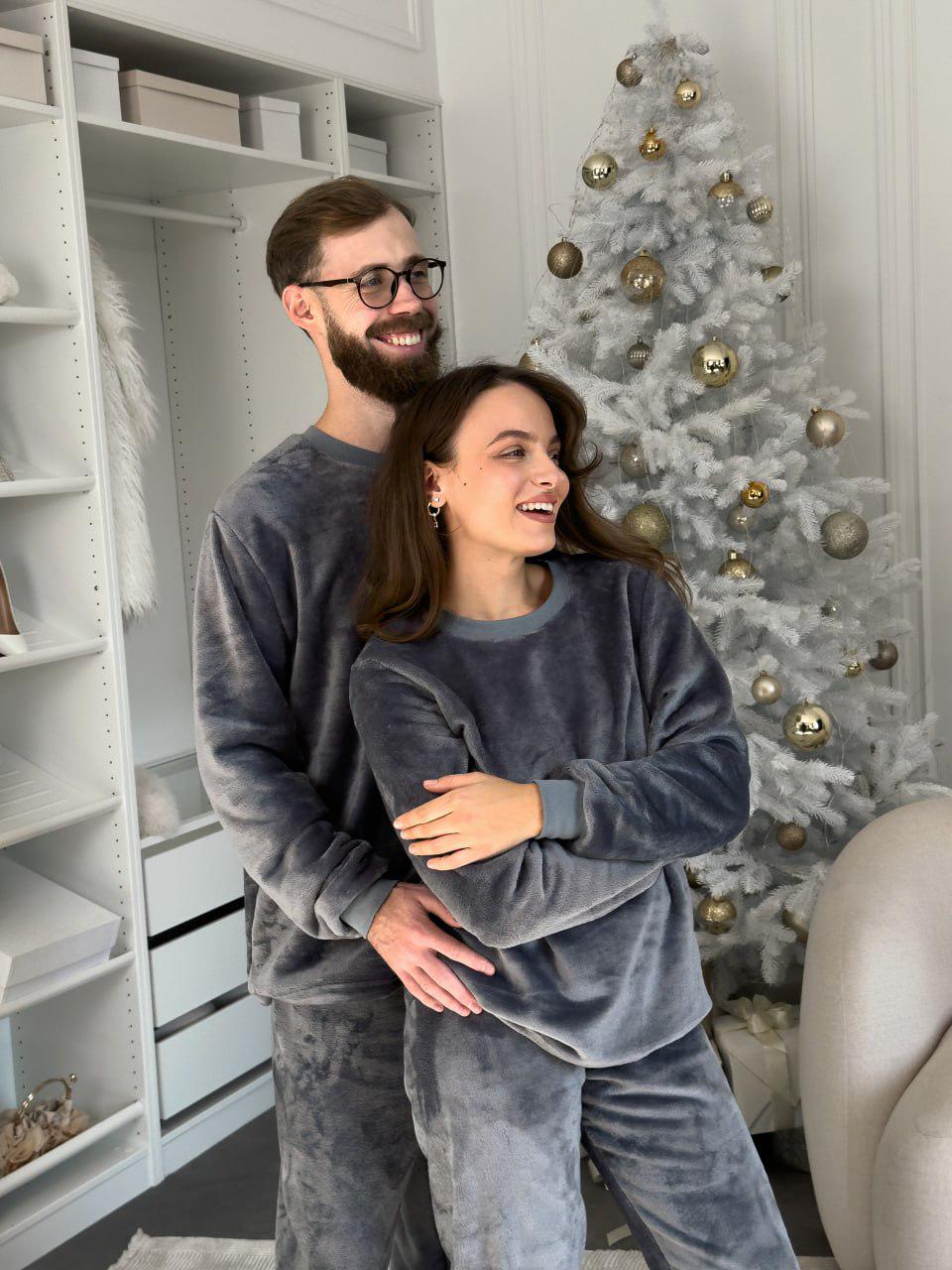 Пижамы парные мужская и женская Теплик XL Серый (VEL03031) - фото 6