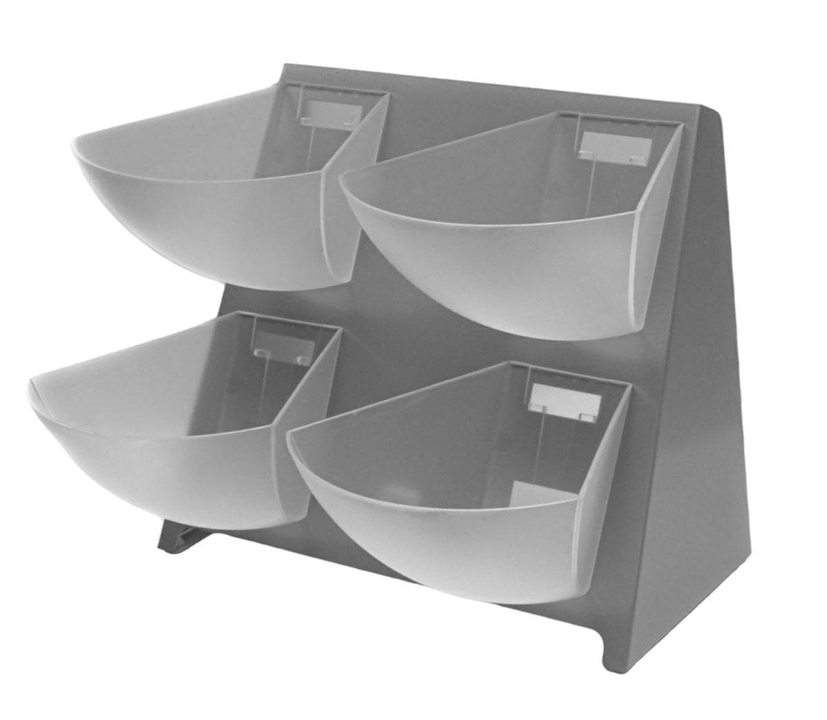 Двухъярусная стойка для ингредиентов на 4 ячейки 39,5х26,14 см из ABS пластика