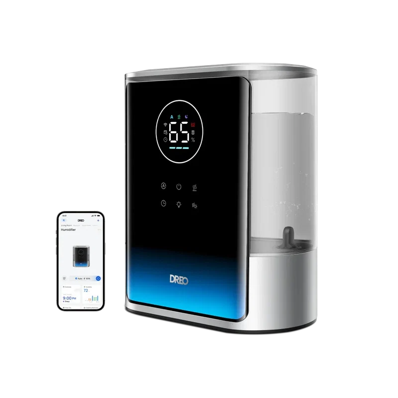 Увлажнитель воздуха Dreo 717S Smart Wi-Fi теплый и холодный пар до 56 м2 до 80 ч датчик влажности/ароматерапия 550 мл/ч 8 л (84317)