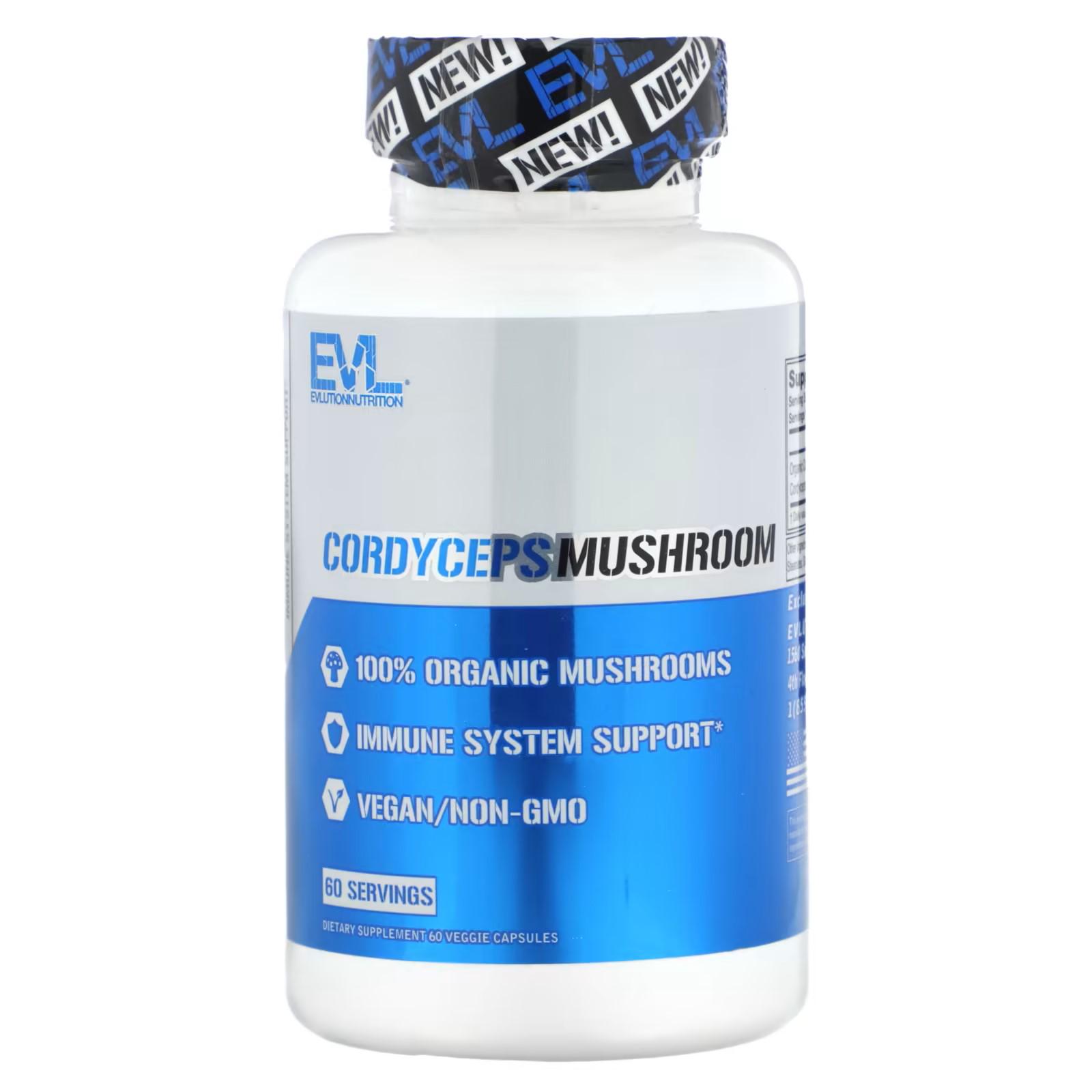 Кордицепс Evlution Nutrition Cordyceps Mushroom 60 Veggie капсул