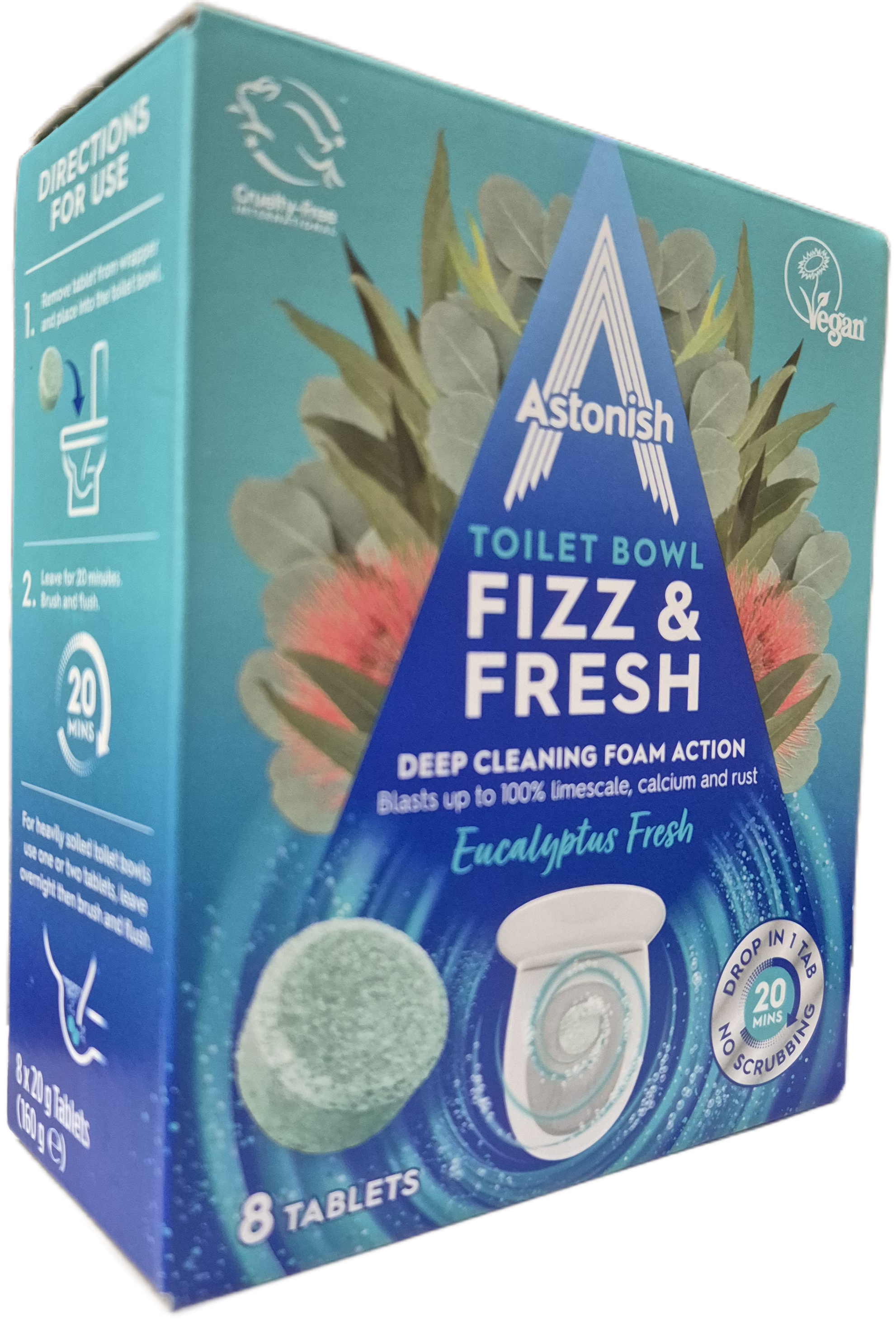 Таблетки для чистки унитаза Astonish Fizz&Fresh с ароматом эвкалипта 8 шт. (31960803)