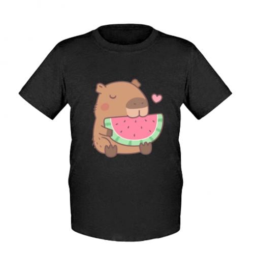 Футболка детская Capybara and Watermelon 164 см Черный (12979779-2-182940-XL)