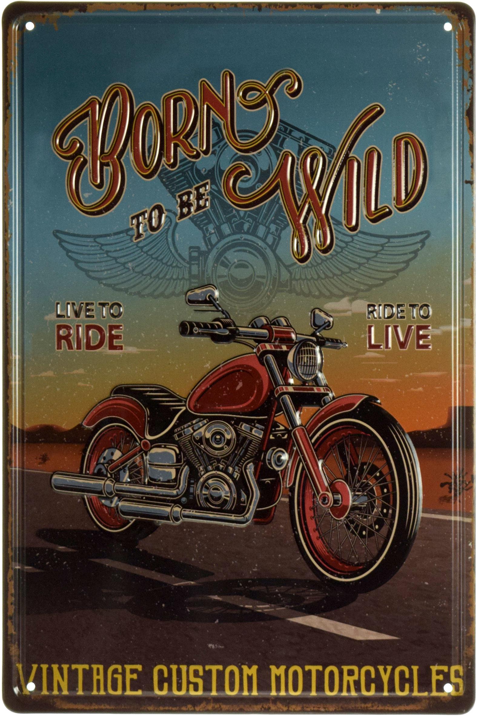Табличка металева Народжений Бути Диким/Born To Be Wild 20x30 см
