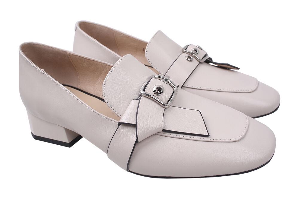 Туфли Beratroni на низком ходу женские из кожи р. 39 Молочный (5-20DTC)