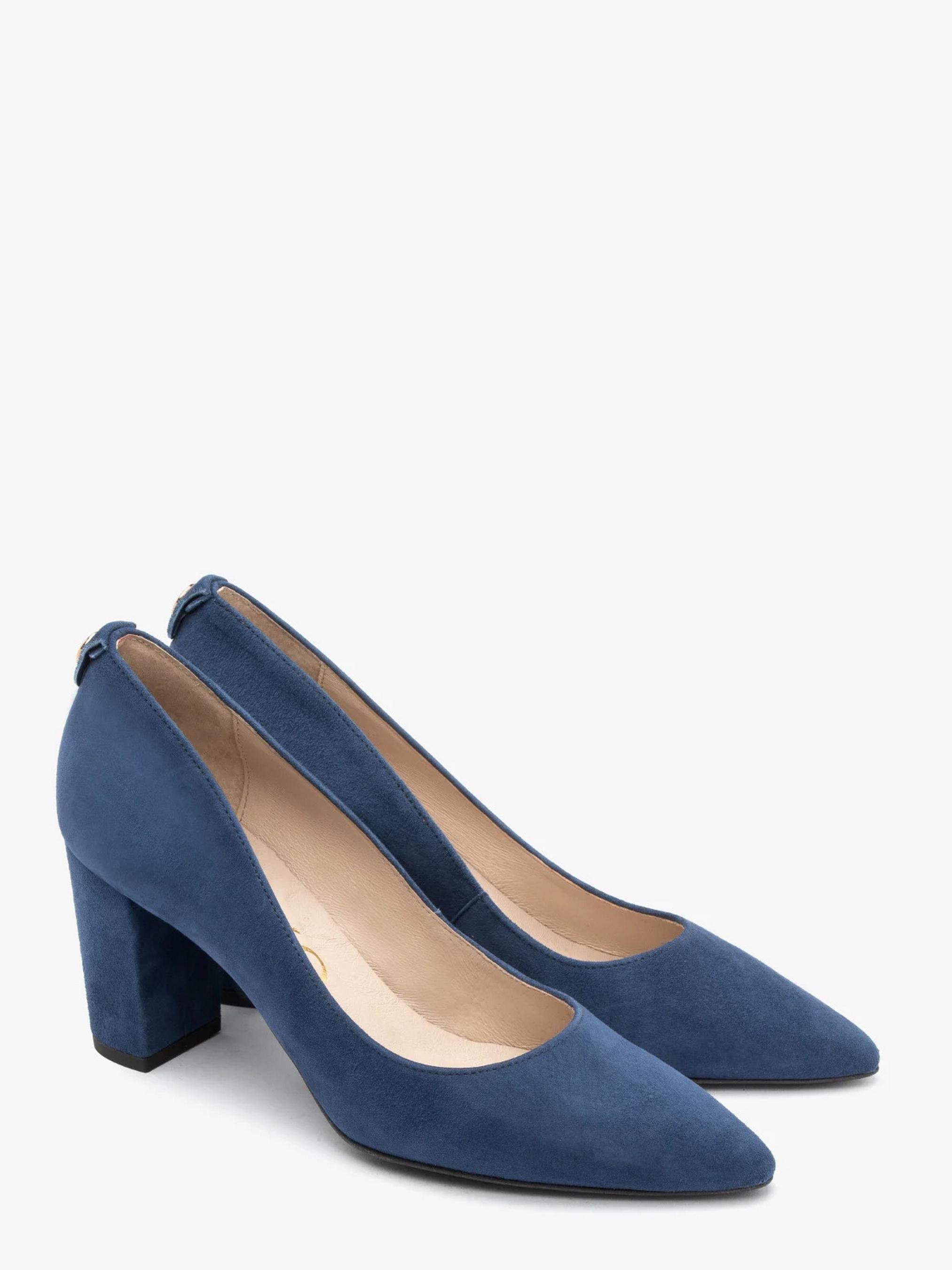 Туфли лодочки замшевые женские RYLKO на высоких устойчивых каблуках р. 37 Синий (E7201_____4P)