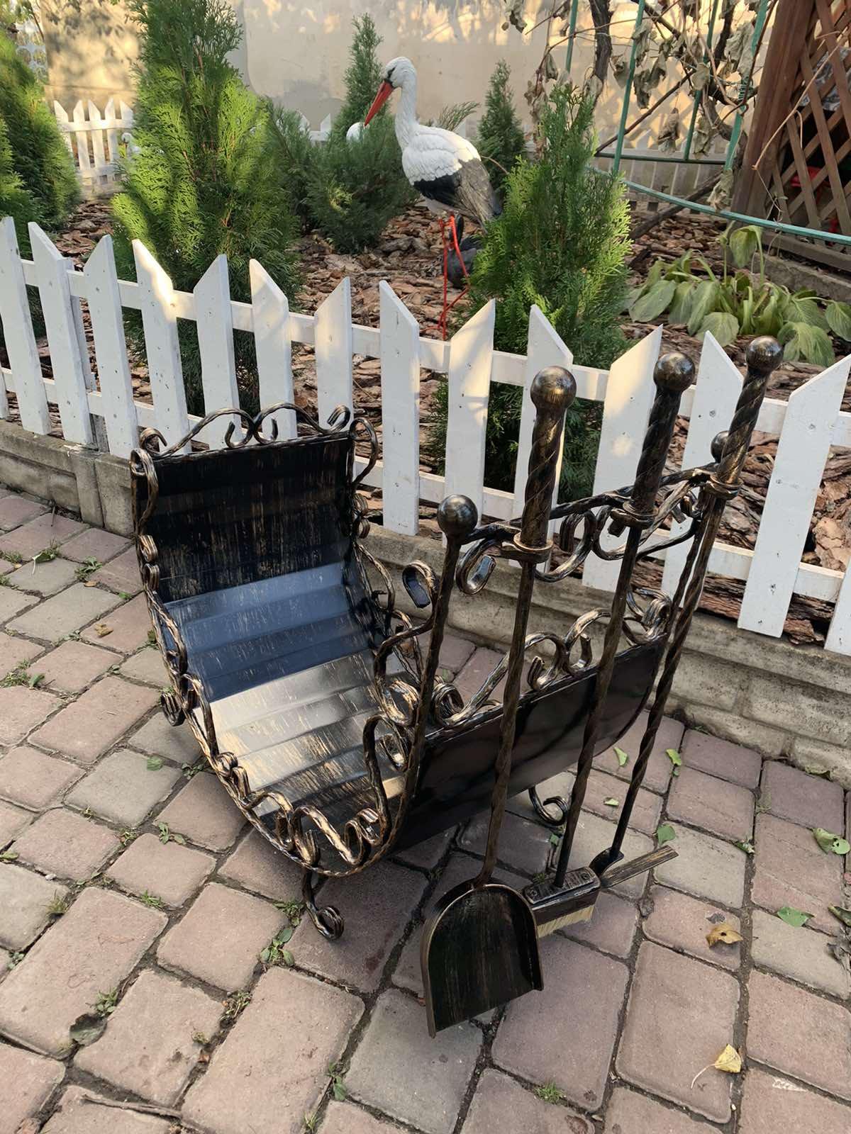 Набор для камина кованый с дровницей 70х38 см (Vi_00112) - фото 9