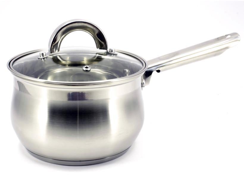 Ковш сферический ZAUBERG нержавеющая сталь со стеклянной крышкой 1,3 л (ZB-1.3 SS)