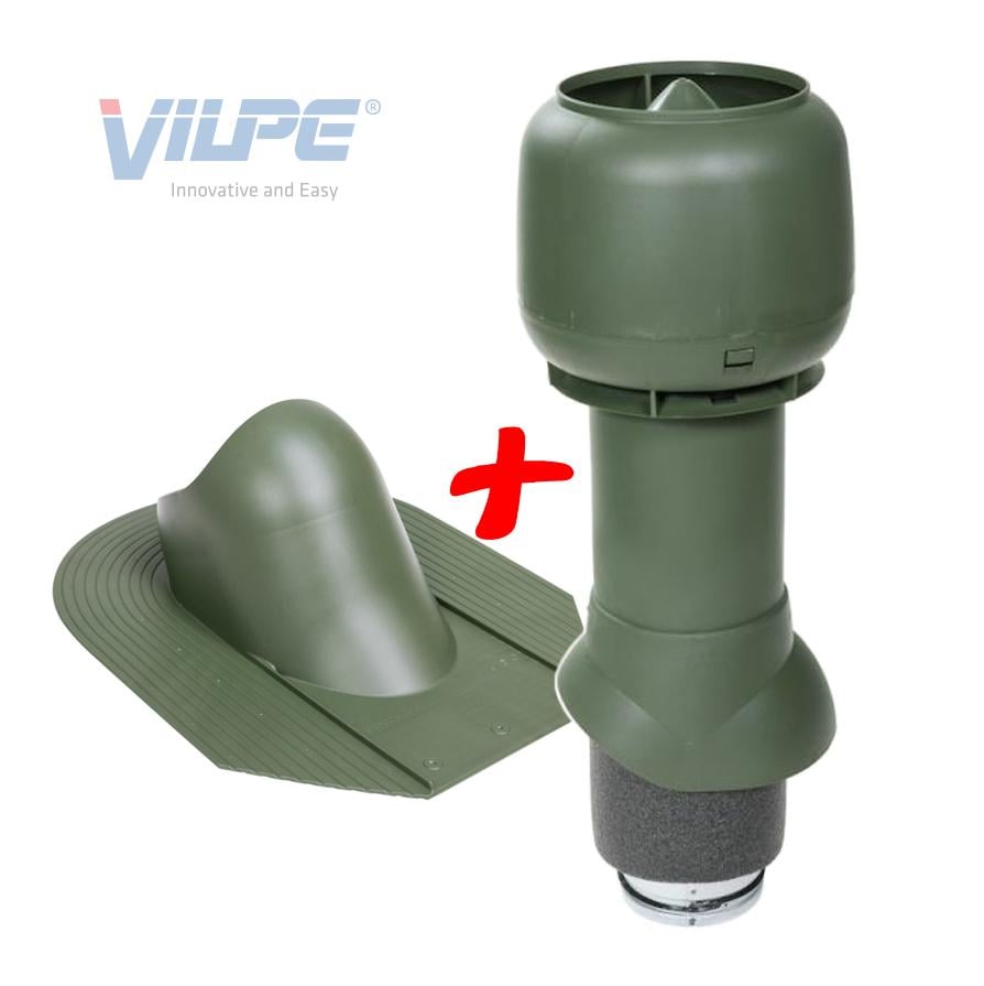 Выход вентиляционный Vilpe для битумной черепицы утепленный Ø 125 мм 500 мм 6020 Зеленый (29904983) - фото 2 Выход вентиляционный Vilpe для битумной черепицы утепленный Ø 125 мм 500 мм 6020 Зеленый (29904983) - фото 2