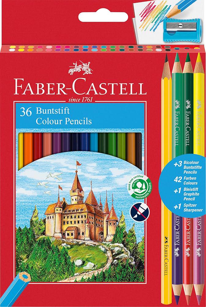 Набор цветных карандашей Faber-Castell BICOLOR картонный пенал 36 цветов (110336)