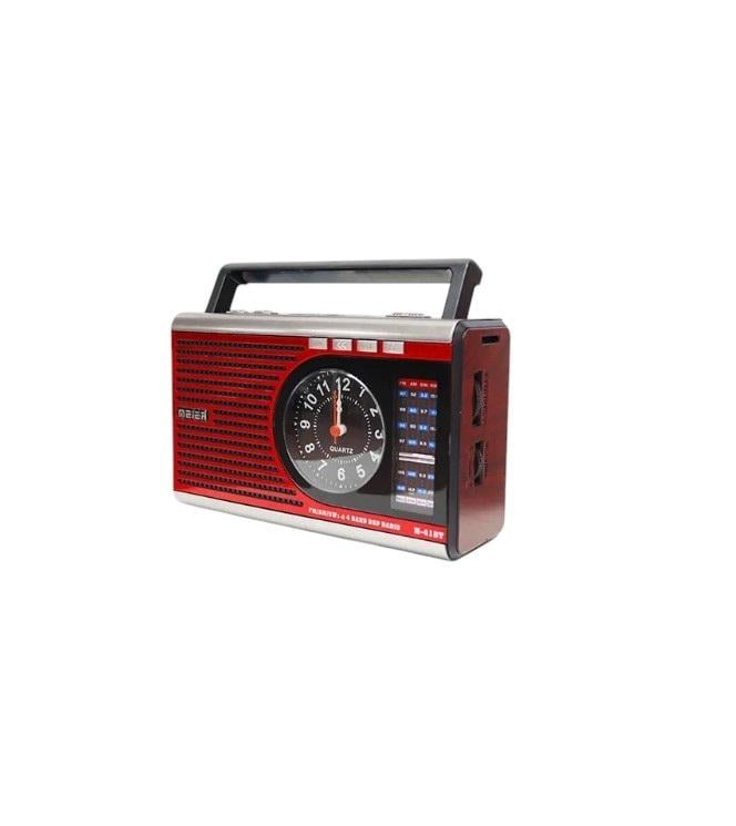 Радиоприемник Meier M с часами и фонарем на аккумуляторе 41 Bт Красный (24385517)