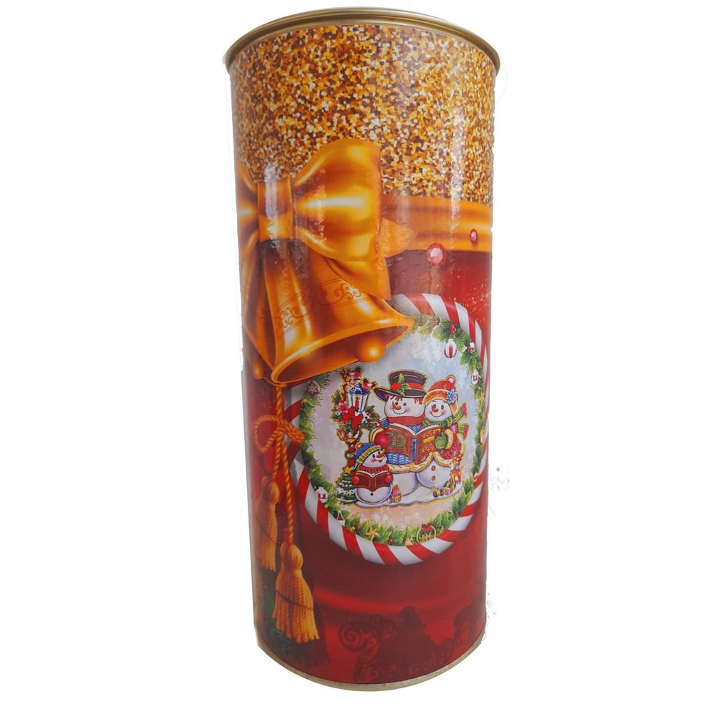 Новогодняя коробка-тубус Колокольчики металлизированная 600 г 8 шт. (6842)