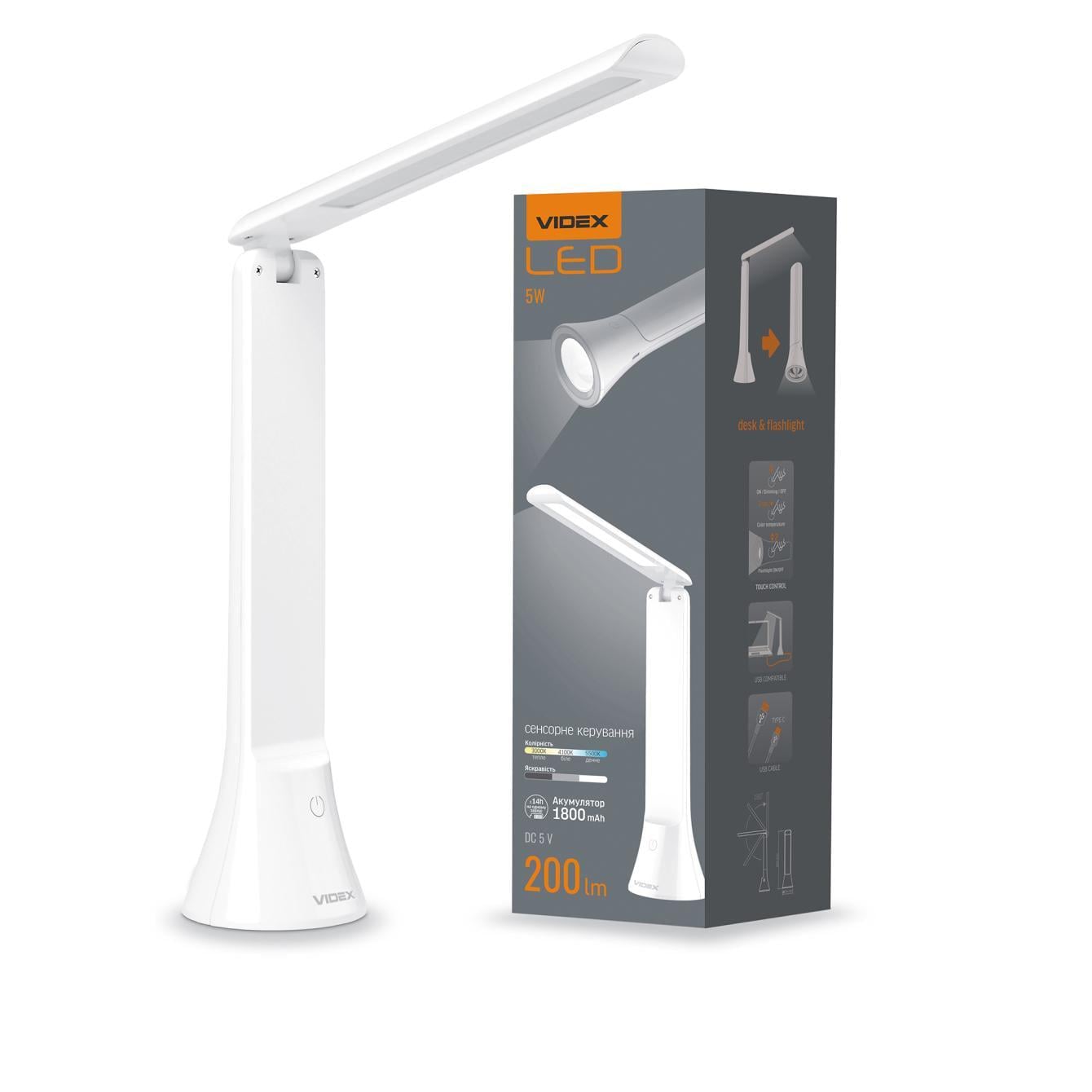 Настільна лампа-ліхтарик LED Videx TF11W 5W 3000-5500K (36554705)