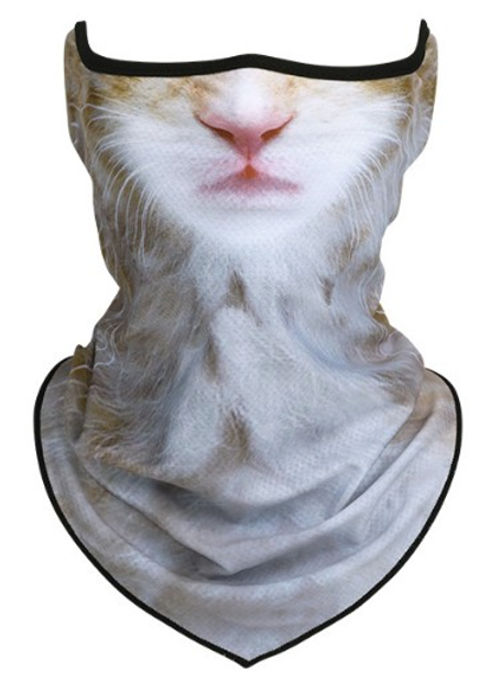 Маска-подшлемник лыжная 3D Кошка с розовым носом с рисунком 3Д One Size (623512421)