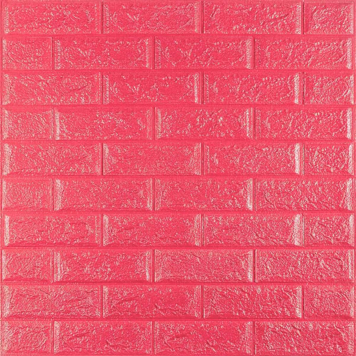 Панель самоклеящаяся 3D кирпич 108-5 700х770х5 мм Малиново-красный (SW-00001364)