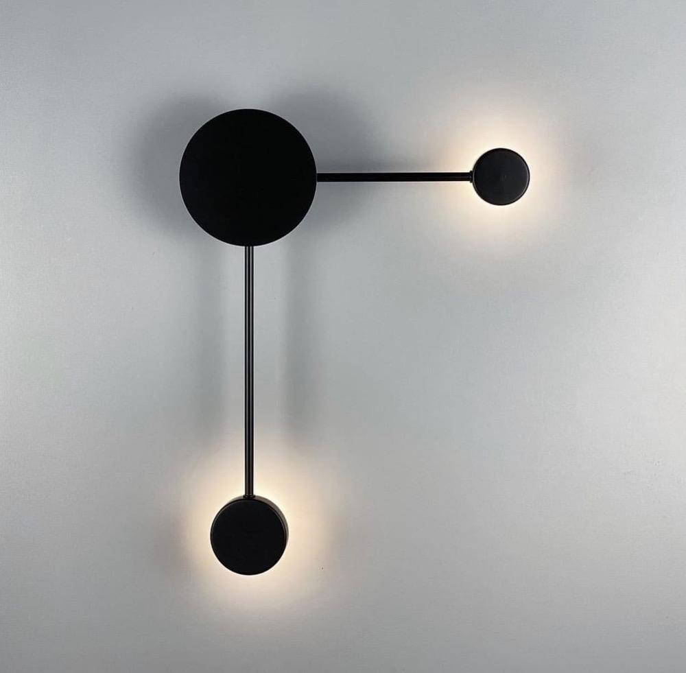 Бра Line.F B 2021/2 BK минималистичный на 2 плафона Черный (1560_2356)