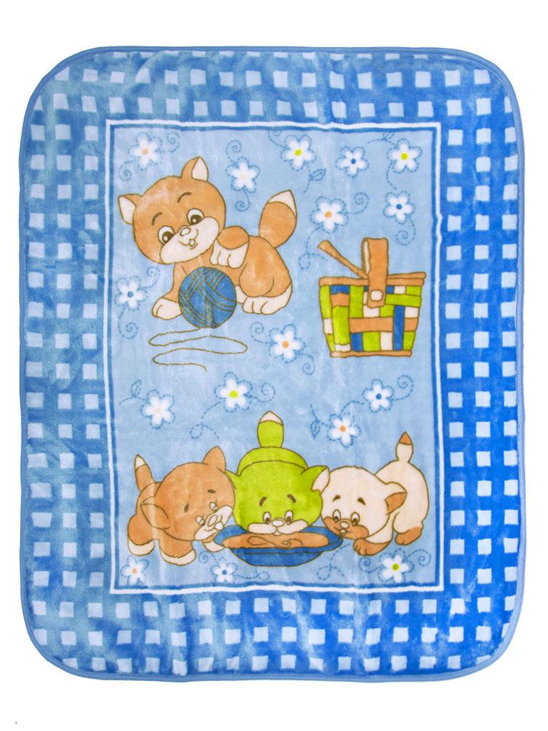 Плед Turkey 100х100 см Голубой котята Плед Turkey 100х100 см Голубой котята