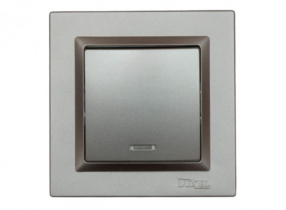 Выключатель Luxel Jazz с подсветкой Графитовый (9705)