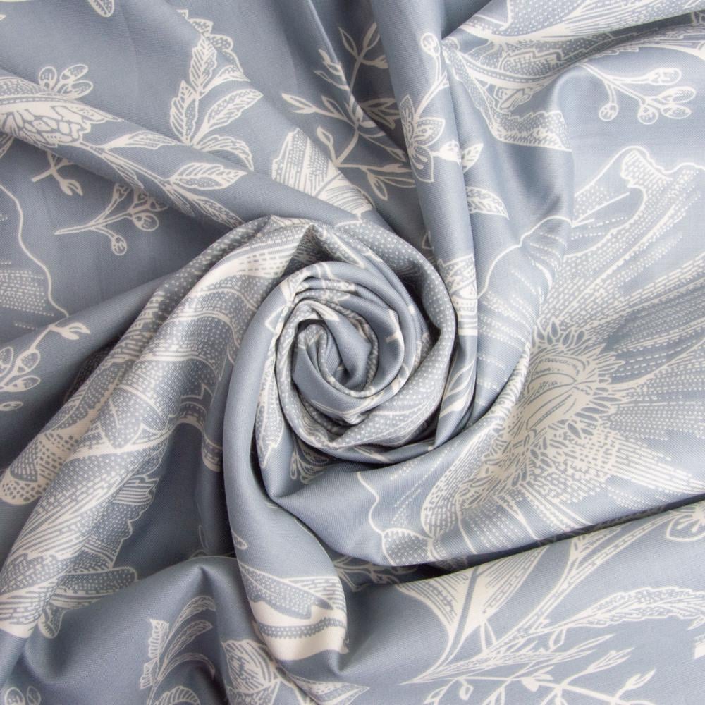 Ткань сатин для постельного белья однотонная M 02231/17 мак 130 гр/м2 210 ТС 240 см Серый (26159)