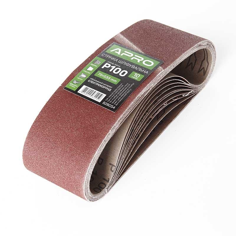 Стрічка шліфувальна нескінченна Apro P100 75x533 мм 10 шт. (18665539) - фото 1 Стрічка шліфувальна нескінченна Apro P100 75x533 мм 10 шт. (18665539) - фото 1